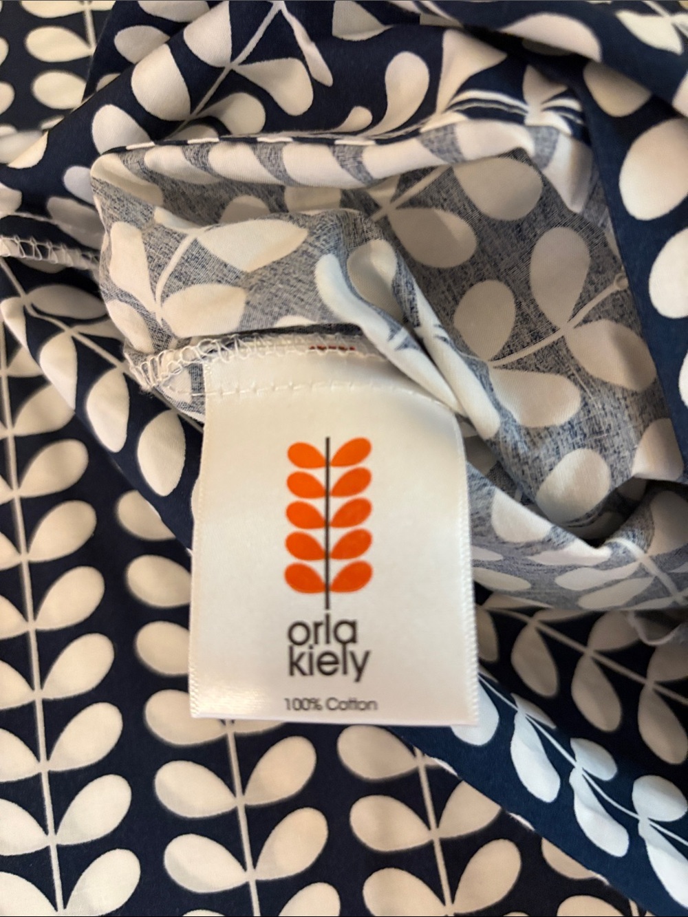 Orla Kiely Tiny Stem Navy & White Queen Bedding Set-EUC - Picture 5 of 11